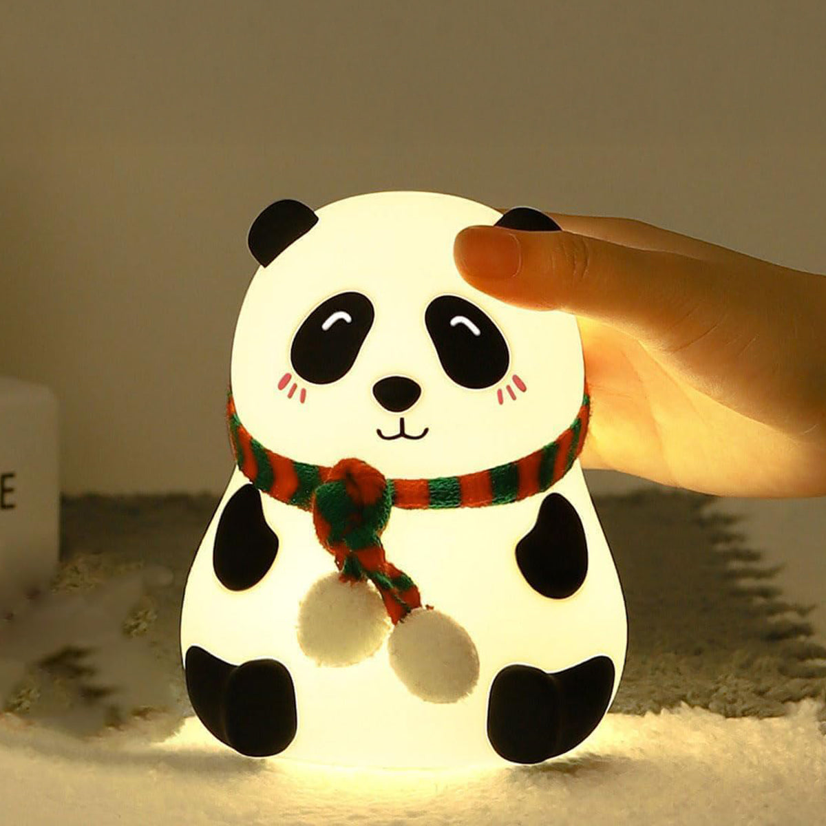 🐼 Panda LED Night Light – USB Rechargeable, 7 Colors, Soft Silicone Bedside Lamp