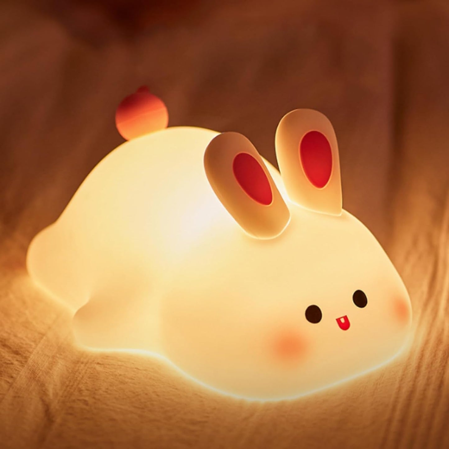 🐰 Cute Bunny LED Night Lamp – Soft Silicone, Rechargeable & Kids-Friendly