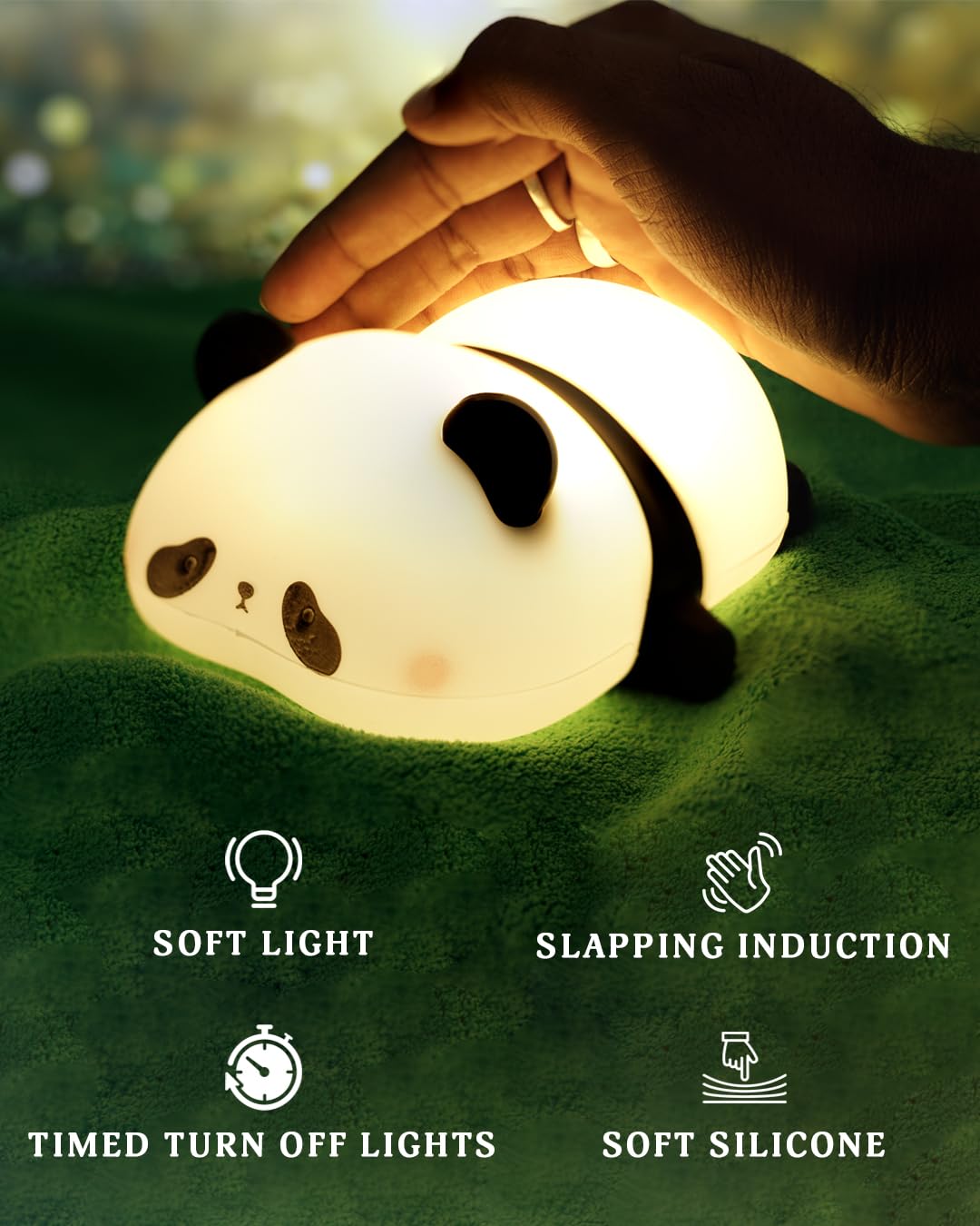 🐼 Sleeping Panda LED Night Lamp – Soft Silicone, Squishy & Rechargeable