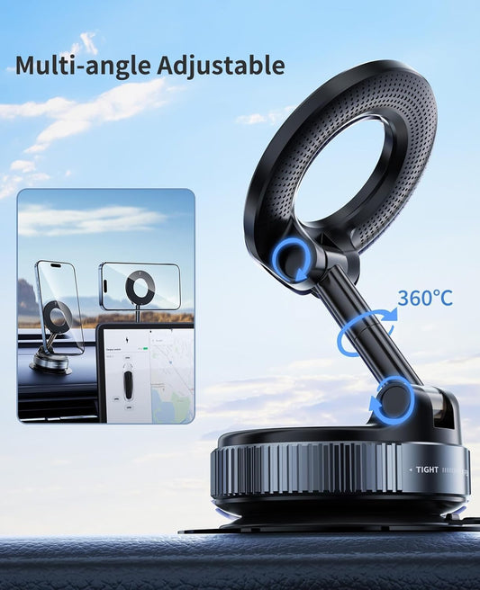 360° Adjustable Magnetic Car Phone Holder | Dashboard & Air Vent Mount | Strong Grip & Flexible Rotation
