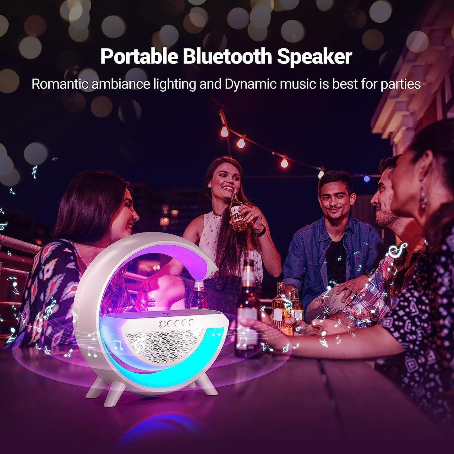 🎵 RGB Wireless Bluetooth Speaker – 360° Sound, LED Mood Light & Multi-Connection Options 🔊✨