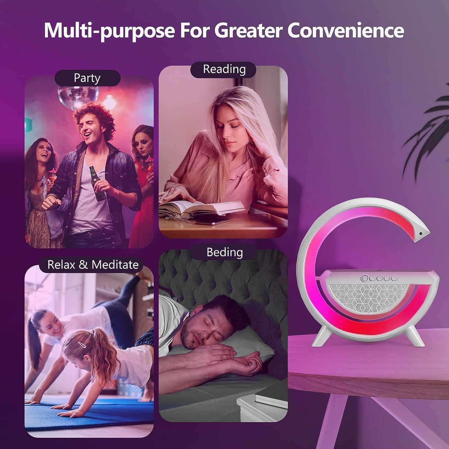 🎵 RGB Wireless Bluetooth Speaker – 360° Sound, LED Mood Light & Multi-Connection Options 🔊✨