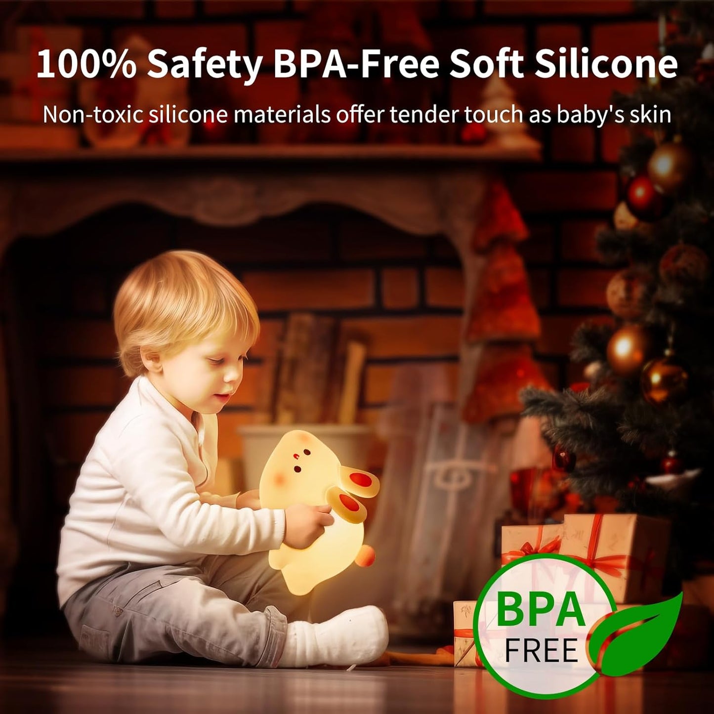 🐰 Cute Bunny LED Night Lamp – Soft Silicone, Rechargeable & Kids-Friendly