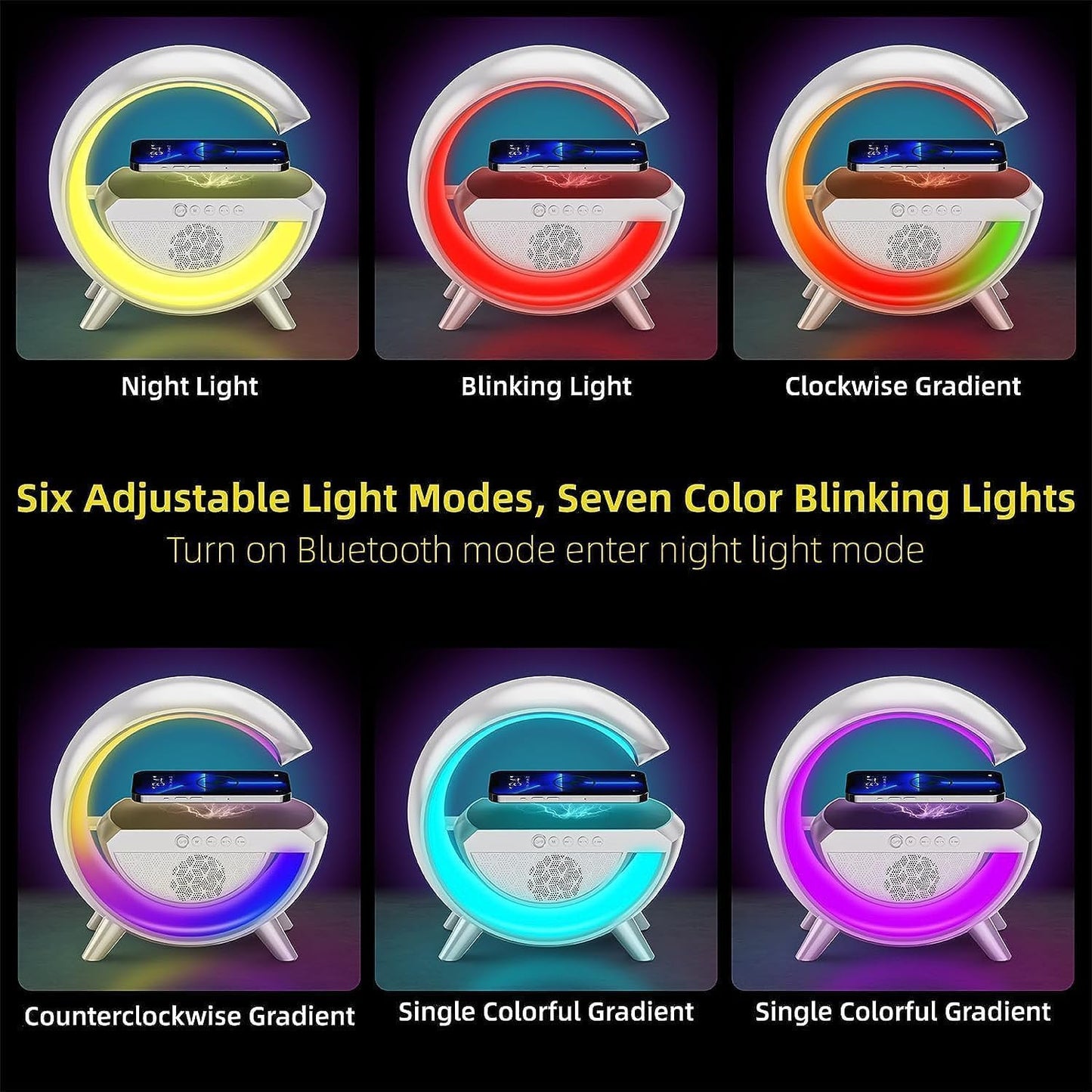 🎵 RGB Wireless Bluetooth Speaker – 360° Sound, LED Mood Light & Multi-Connection Options 🔊✨