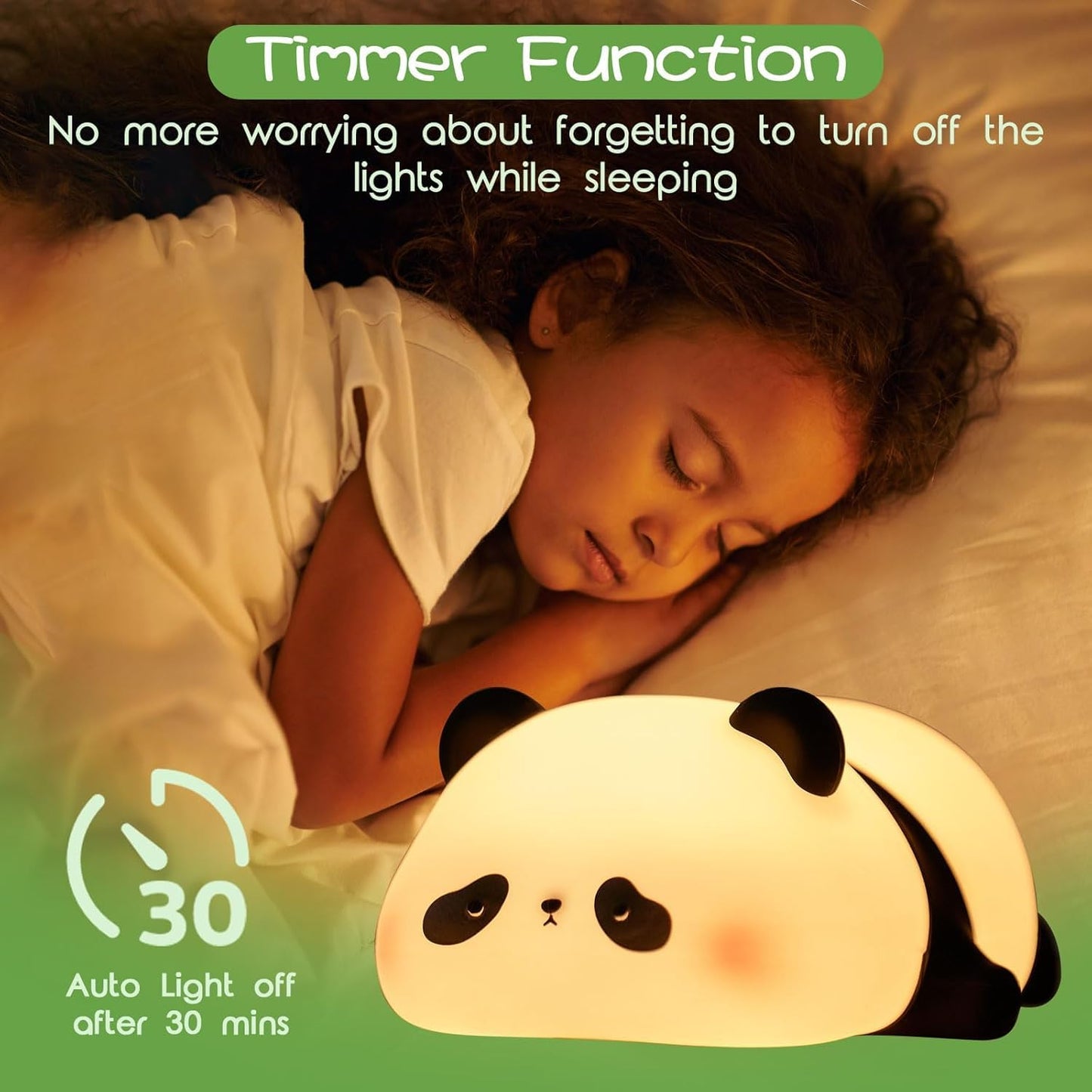 🐼 Sleeping Panda LED Night Lamp – Soft Silicone, Squishy & Rechargeable