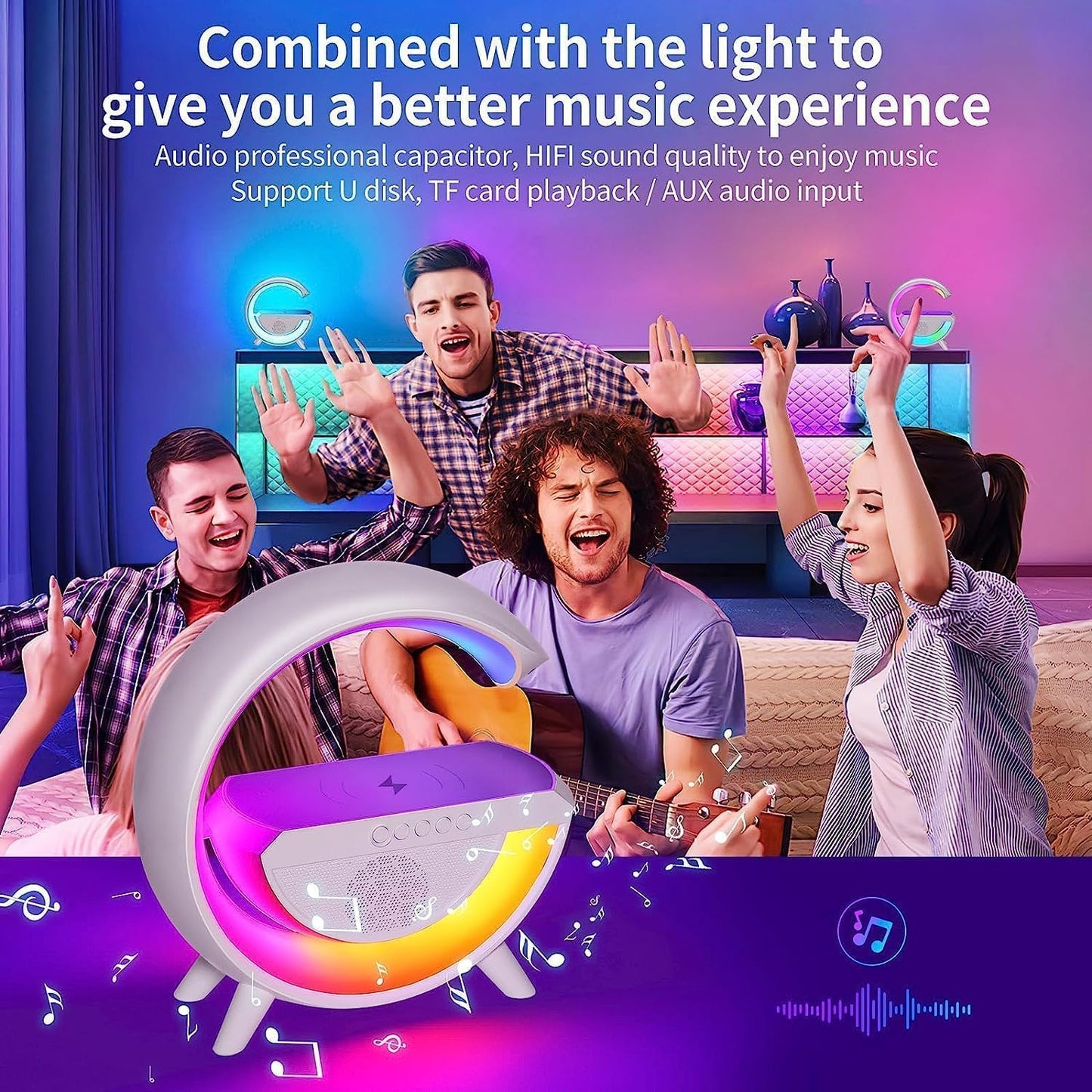 🎵 RGB Wireless Bluetooth Speaker – 360° Sound, LED Mood Light & Multi-Connection Options 🔊✨