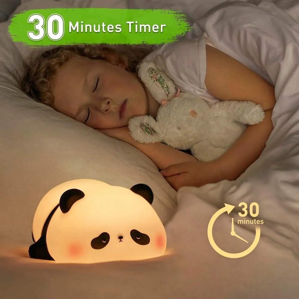 🐼 Sleeping Panda LED Night Lamp – Soft Silicone, Squishy & Rechargeable