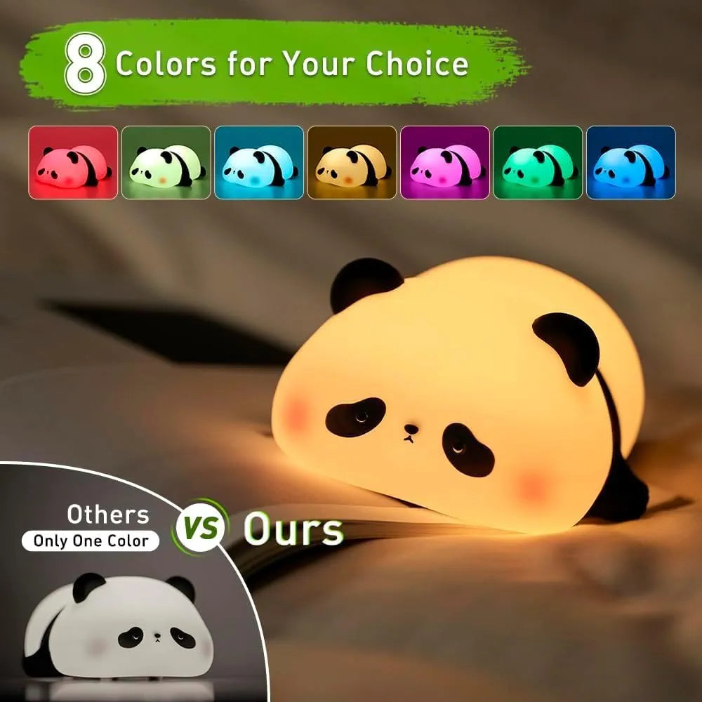🐼 Sleeping Panda LED Night Lamp – Soft Silicone, Squishy & Rechargeable